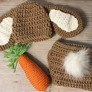 Bunny Newborn Photoshoot 3-Piece Outfit